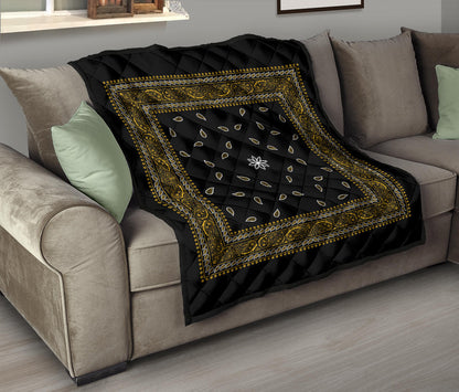 Quilt 4 Gold White and Black Bandana Quilt