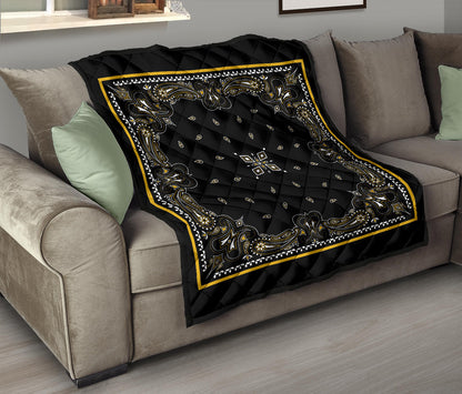 Quilt 5 Black Gold Bandana Quilt