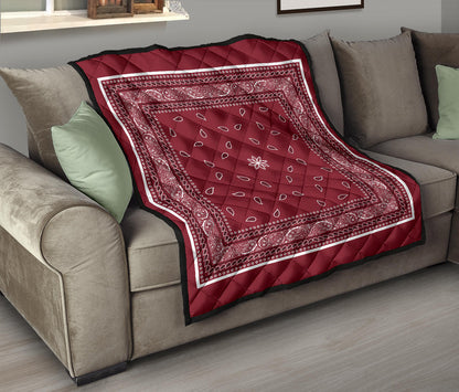 Quilt 4 Black White Maroon Bandana Quilt