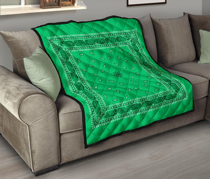 Quilt 4 Black on Green Bandana Quilt