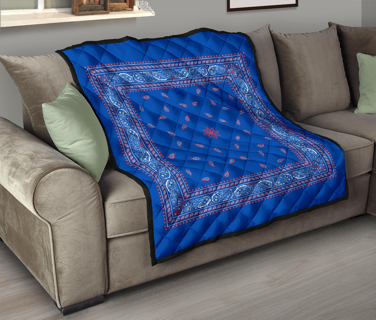 Quilt 4 Red White Blue Bandana Quilt Plain
