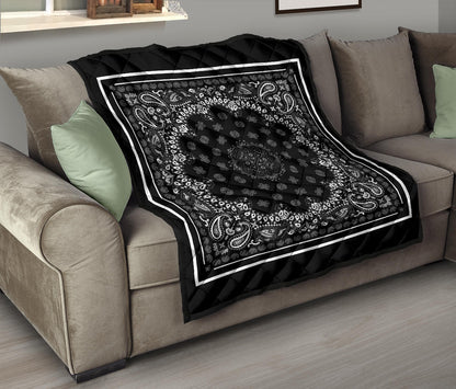 Quilt 2 - Gray on Black White Sq.