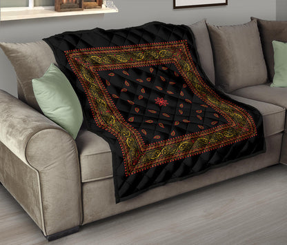 Quilt 4 Red Gold and Black Bandana Quilt