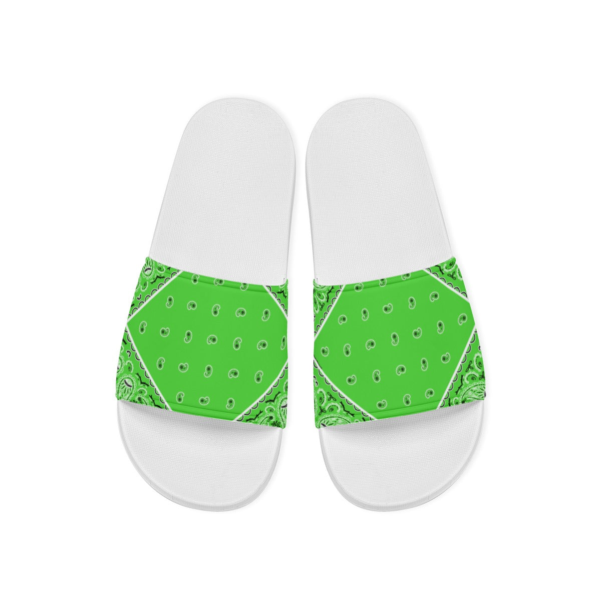 Bright Green Diamond OG Bandana Slides