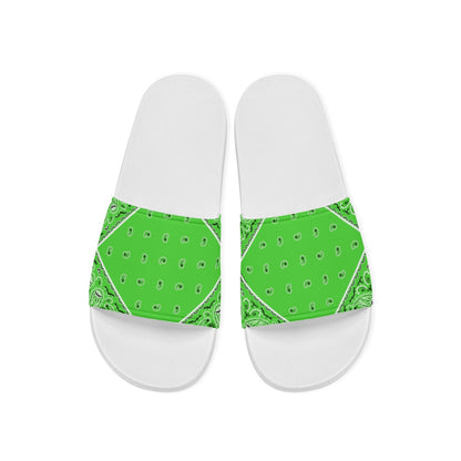 Bright Green Diamond OG Bandana Slides