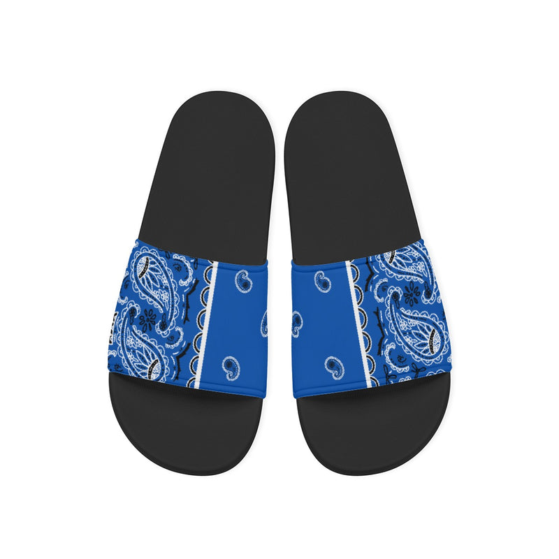 Men's Classic Blue Bandana Slides