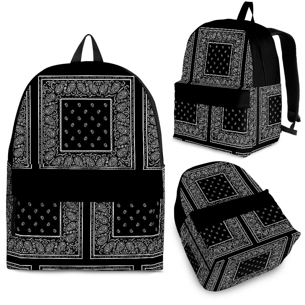 black bandana pattern backpacks