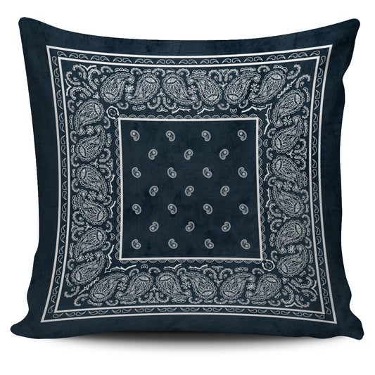 Denim Look Bandana Throw Pillow Cover