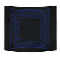 black and blue bandana tapestry 