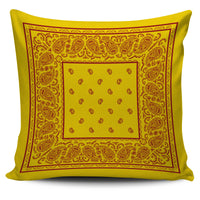 Gold and Red Bandana Throw Pillow Covers