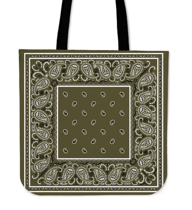 khaki green bandana bag