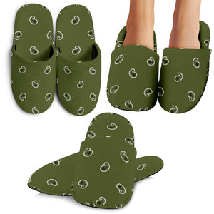 Army Green Paisley Slippers
