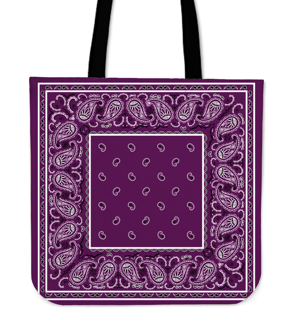 plum purple bandana tote