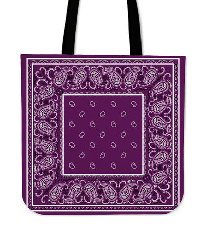 plum purple bandana tote