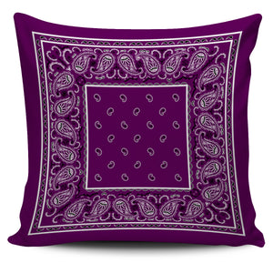 purple bandana throw pillow covers