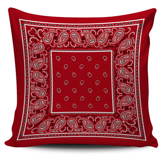 red bandana accent pillow