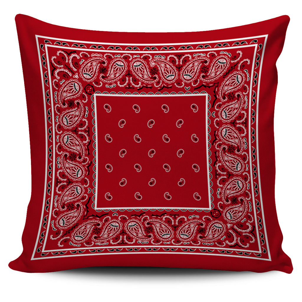 red bandana accent pillow