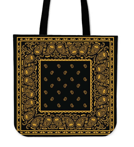 black and bold banana tote bag