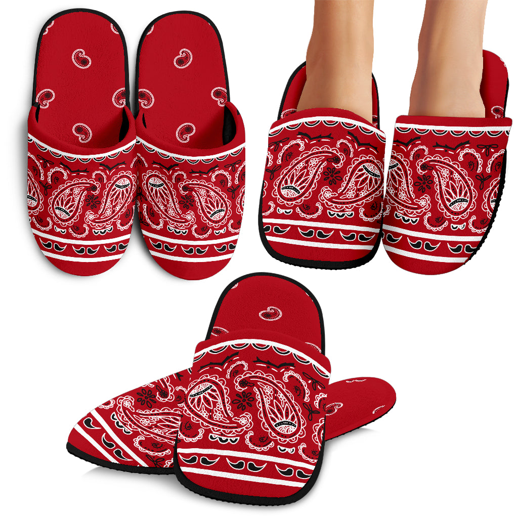 Classic Red Bandana Slippers