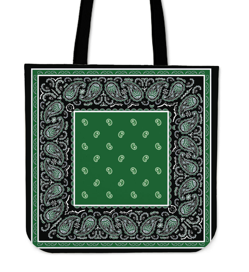 black and green tote bag