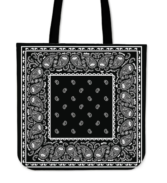 black bandana tote bag