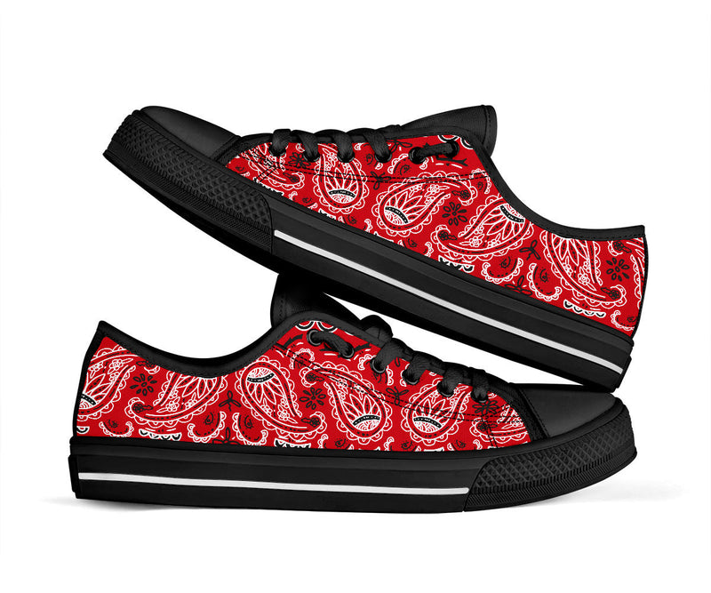 Custom Bandana Converse Low Top Sneakers Classic Red