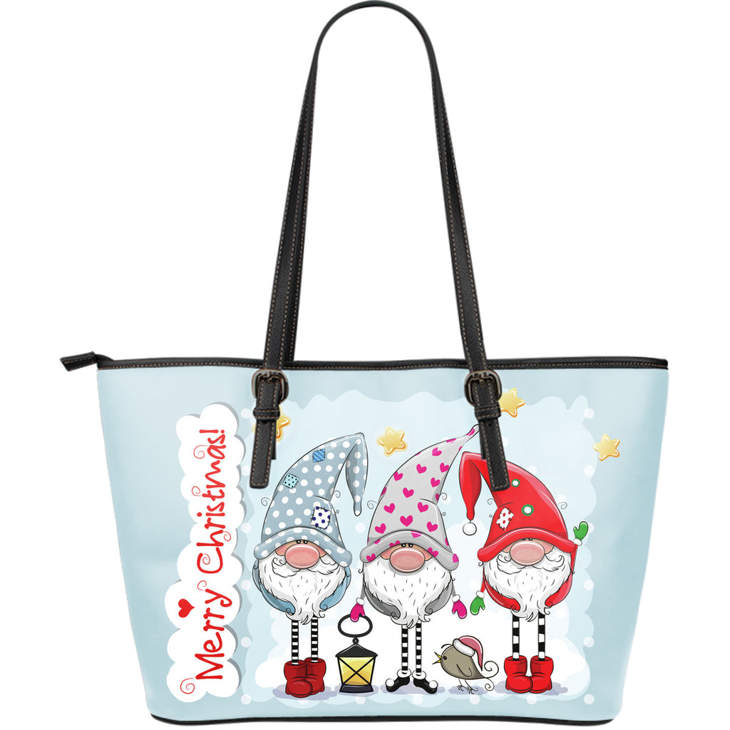 Christmas Tote -  Women's Large Christmas Elves Leather Tote