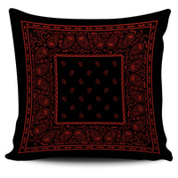 black and red bandana throw pillow cover