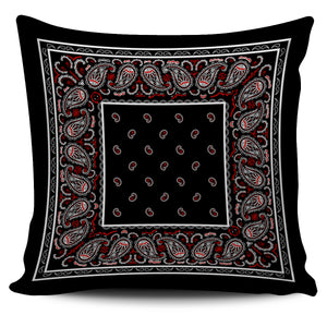 black and red bandana pillow