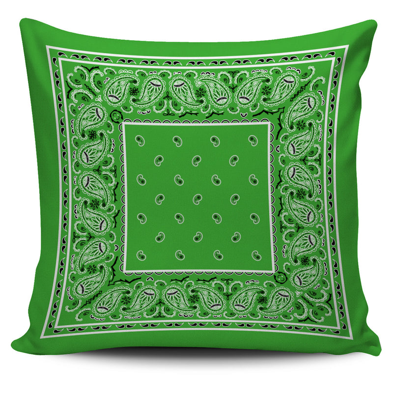 Lime Green Bandana Throw Pillow Covers