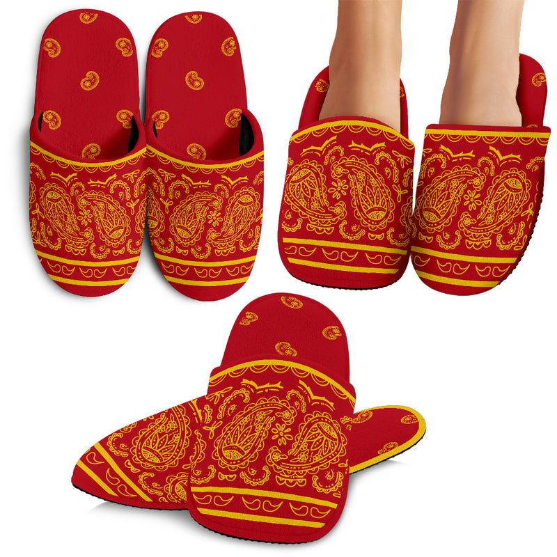 Red and Gold Bandana Slippers