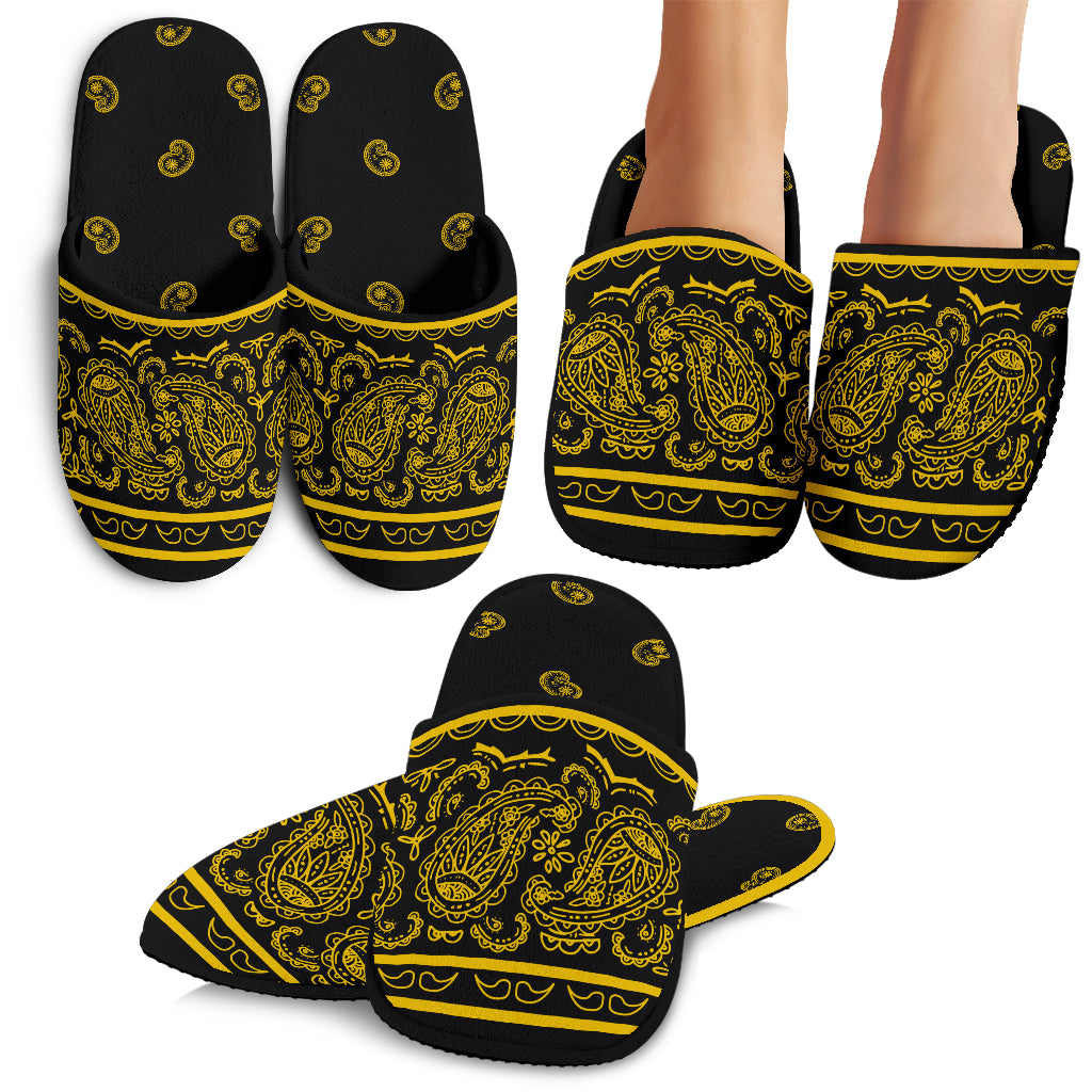 Black Gold Bandana Slippers