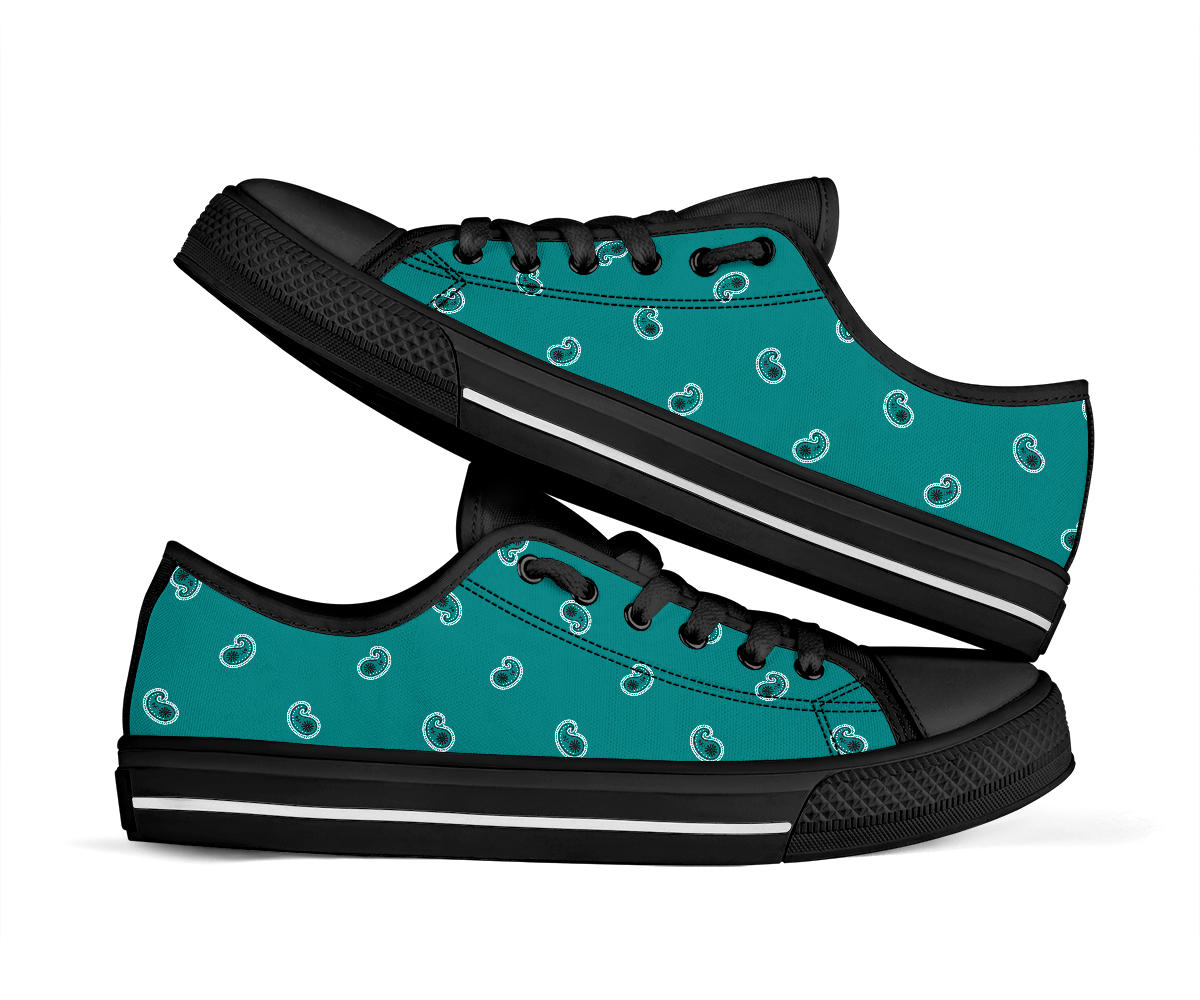 teal paisley sneakers