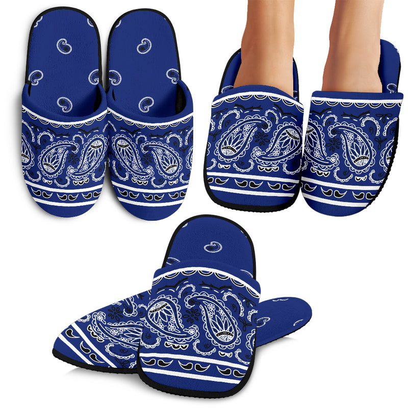 Royal Blue Bandana Slippers