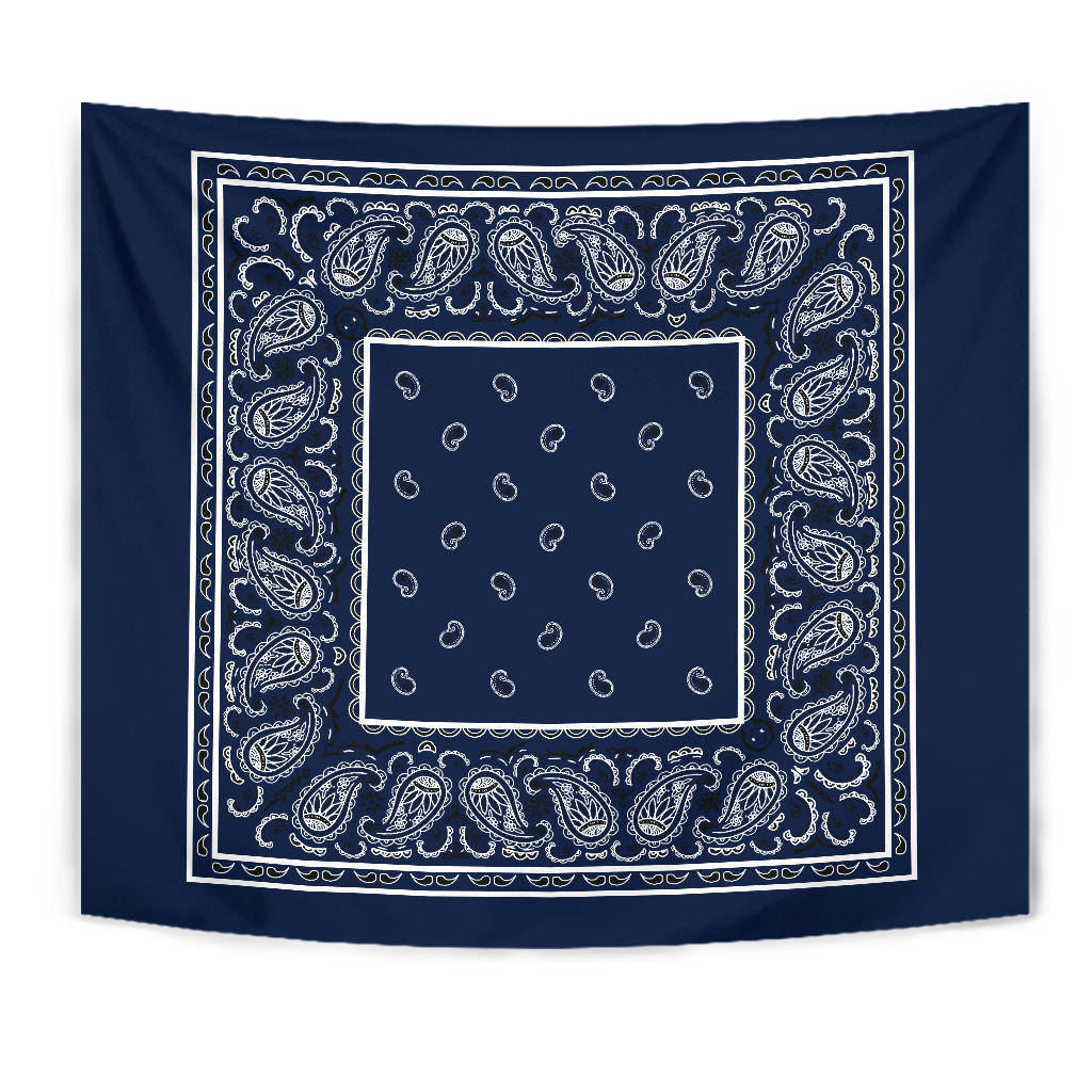 Navy Blue Bandana Tapestry