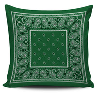 Classic Green Bandana Throw Pillow Covers