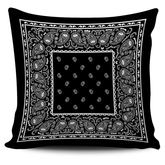black bandana throw pillow