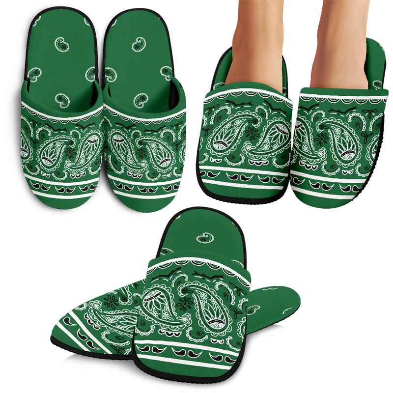 Classic Green Bandana Slippers