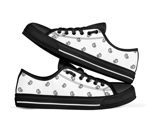 white paisley sneakers
