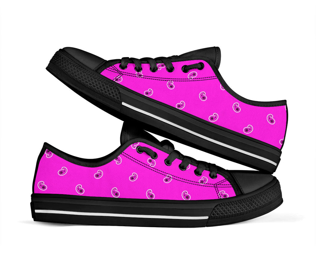 pink paisley low top sneakers