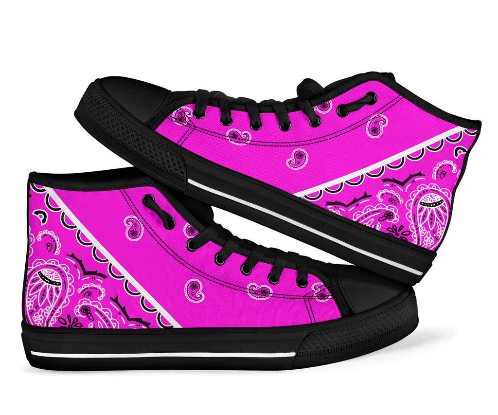 pink bandana sneakers for women and kids