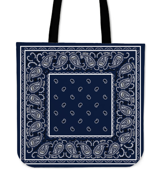 navy blue bandana tote bag