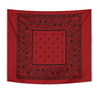 Red with Black Bandana Tapestry