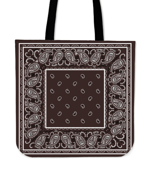 brown bandana tote bags