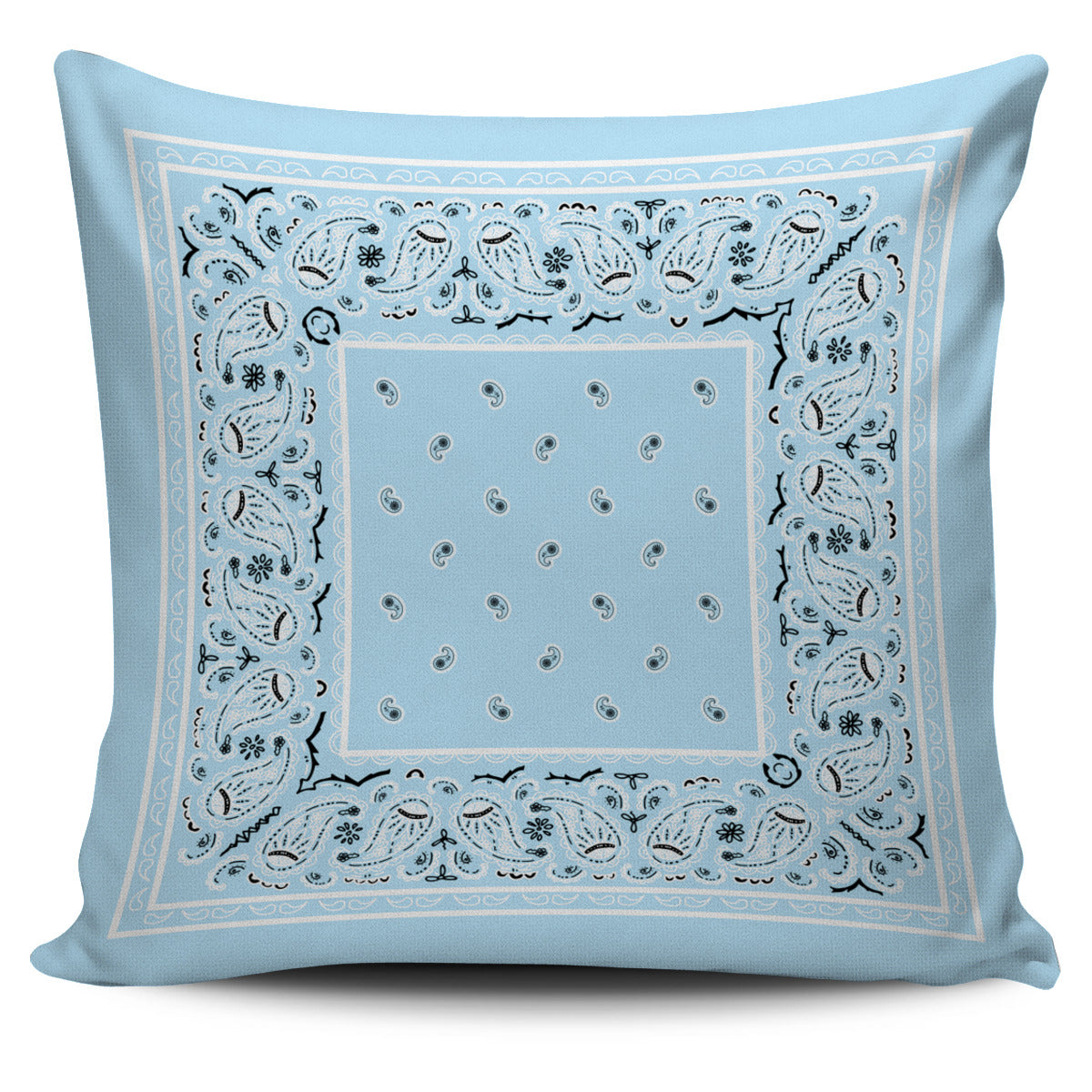 Light Blue Bandana Throw Pillow Covers