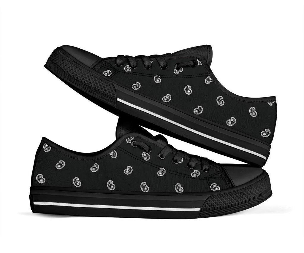 black bandana paisley sneakers