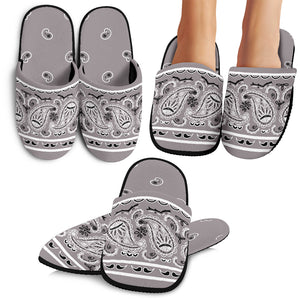 Classic Gray Bandana Slippers