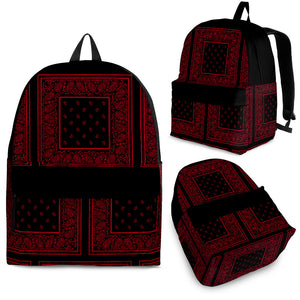 Black Bandana Backpack with Patch Pattern