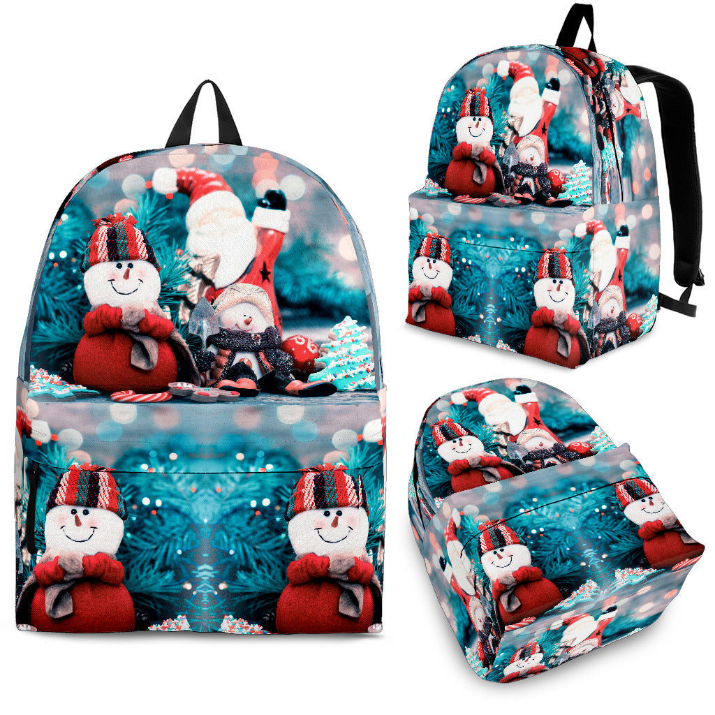 Christmas Backpack - Blue Snowmen