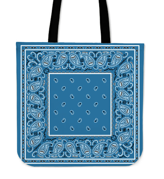 sky blue bandana tote bags